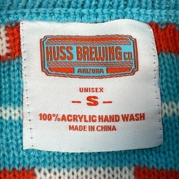 Huss Brewing Co Ugly Christmas Holiday Knit Sweater Arizona Cactus Unisex Sz S - Picture 7 of 7